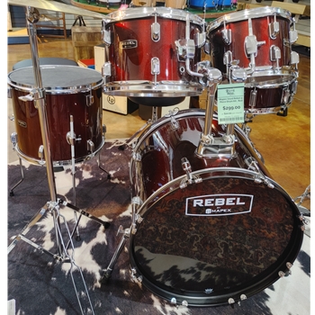 Used Mapex Rebel 5-Piece Drum Kit, Dark Red