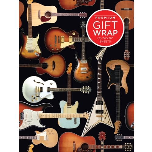 HL00152188 Hal Leonard Wrapping Paper - Guitar Collage Theme