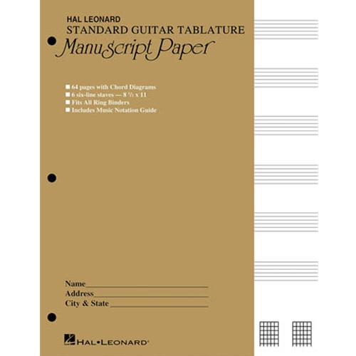 Guitar Tablature Manuscript Paper - Standard - Manuscript Paper