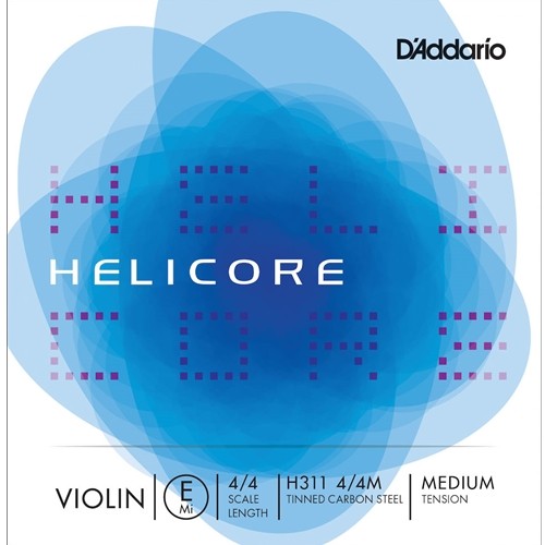 H31144M D'Addario Helicore Violin Single E String, 4/4 Scale, Medium Tension