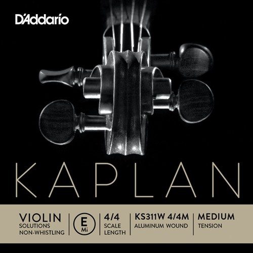 KS311W4/4M D'Addario Kaplan Non-Whistling Violin Aluminum Wound E String, 4/4 Scale