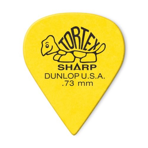Dunlop 412P.73 Tortex Sharp Guitar Pick, .73mm Yellow, 12 Pack