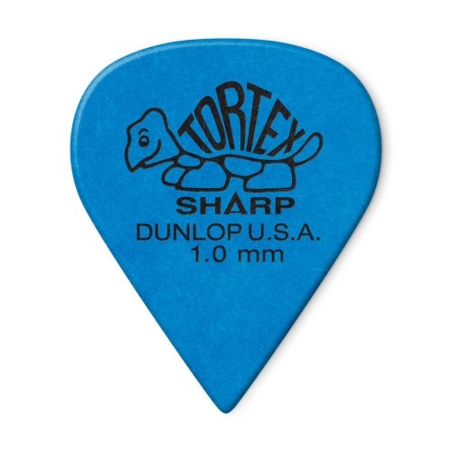 Dunlop 412P1.00 Tortex Sharp Guitar Pick, 1.0mm Blue, 12 Pack