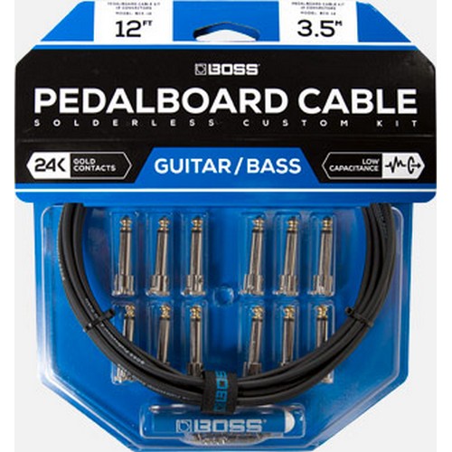 Boss BCK-12 Solderless Pedalboard Cable Kit, 12 Connectors, 12ft Cable