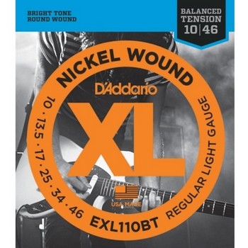 D'Addario EXL110BT Nickel Wound Electric Guitar Strings, Balanced Tension Regular Light, 10-46
