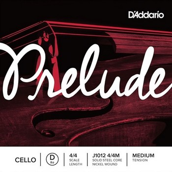 J-1012 D'Addario Prelude Cello Single D String, 4/4 Scale, Medium Tension