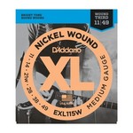 EXL115W D'Addario EXL115 Nickel Wound Electric Guitar Strings, Medium/Blues-Jazz Rock, Wound 3rd, 11-49
