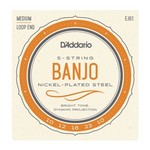 D'Addario EJ61 5-String Banjo Strings, Nickel, Medium 10-23