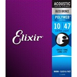 Elixir EL11000 80/20 Bronze Polyweb Coated Acoustic Guitar Strings, Extra Light (10 - 47)