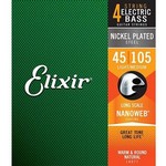 Elixir EL14087 Nanoweb Coated 4 String Bass, Medium Extra Long