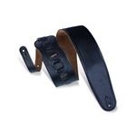 Levy's M4GF-BLK 3 1/2" padded garment leather bass strap with suede backing. Adjustable from 36" to 52". Also availa