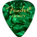 Fender Premium Celluloid 351 Shape Guitar Picks, Heavy, Green Moto, 12 Pack