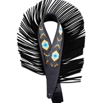 Levy's MG317BOI-BLK 2.5" crazy horse leather strap with fringe detail and western print