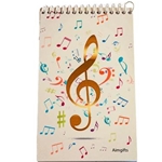 Aim MUNB5 White Notebook w/ Rainbow Notes and Gold Clef