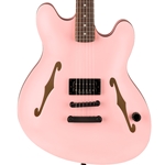 Squier Tom DeLonge Starcaster Electric Guitar, Rosewood Fingerboard, Satin Shell Pink