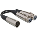 Hosa YXF-101.5 Y Cable, Dual XLR3F to XLR3M, 18 in