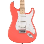 Squier Sonic Stratocaster HSS Electric Guitar, Maple Fingerboard, Tahitian Coral