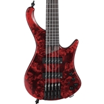 Ibanez EHB Ergonomic Headless 5-String Electric Bass Guitar, Stained Wine Red