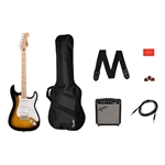 Squier Sonic Stratocaster Pack, Maple Fingerboard, 2-Color Sunburst, Gig Bag, 10G - 120V