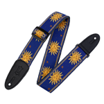 Levy's MPJG-SUN-BLU 2" Sun Design Blue Jacquard Weave Guitar Strap