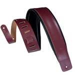 Levy's DM1PD-BRG 3" Wide Top Grain Leather Guitar Strap, Black, Larsen Leather Deluxe Series