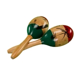 Rhythm Band RB1201 Large Colored Wood Maracas, Pair