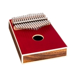 Ortega OKB4-MRD C Major 17-Key Solid Acacia Wood, Sparkle Metallic Red Top Kalimba with Case