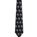 Music Gift RT22 Tie - Bass Clef, Black