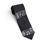 Music Gift PT02 Tie - Wavy Notes Black Tie