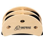 Ortega OGFT-NT Guitarist Foot Tambourine w/ 4 Pairs of Jingles for a Shimmer Accent, Natural