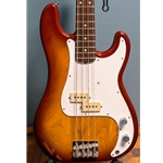 Used Fender Precision Electric Bass Guitar, Cherry Burst