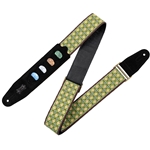 M8HTVPH-25 Levy's Hootenanny Design - Green Mosaic - with Pick holder