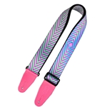 MP2OI-004 Levy's Green Optical Illusion Print Strap with Neon Pink Leather Ends