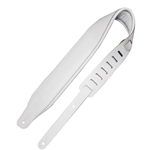 Levy's M26PD-WHT-WHT 3' Wide Top Grain Leather Guitar Straps - White