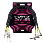 Ernie Ball P06076 Classic Patch Cable Straight/Angle 1.5ft - Black - 3 Pack