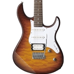 Yamaha Pacifica PAC212VQM Double Cutaway Quilted Top Electric Guitar, Tobacco Brown Burst