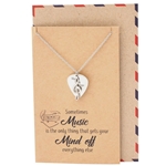 Quan Jewelry 6H-JEHY-LOBQ Alena Guitar Pick and Music Note Necklace, Gifts For Music Lovers