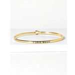 Wild Honey 61-B4272-GD I Love Music Engraved Inspirational Bangle Bracelet, Gold