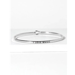 Wild Honey 61-B4272-RH I Love Music Engraved Inspirational Bangle Bracelet, Rhodium