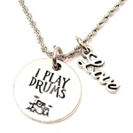 Chubby Chico Charms CH05013 I Play Drums 20" Rope Necklace with Love Accent
