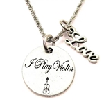 Chubby Chico Charms CH05320 I Play Violin 20" Rope Necklace with Love Accent
