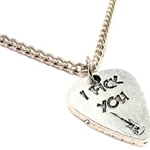 Chubby Chico Charms CH05648 I Pick You Guitar Pick Single Charm Necklace 20" Chain
