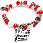 Chubby Chico Charms CH09833 I Hate Christmas Music Christmas Cat's Eye Wrap Bracelet