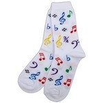 Aim AIM10008B Womens Socks with Notes, White