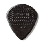 Dunlop 471P3S Max-Grip Jazz III Stiffo Guitar Picks, Nylon, Black