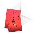 Music Gift RN03 Note Cards - Treble Clef Flowers