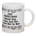 Music Treasures MTC649 Mug - Old Musicians Never Die - White