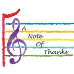 Music Treasures MT310121 Rainbow Staff Thank You Card