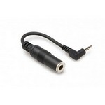 Hosa MHE-100.5 Headphone Adaptor, 1/4 in TRS to Right-angle 3.5 mm, 6 in