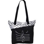 Aim AIM48411 Bling Tote Bag Music Staff - Zebra